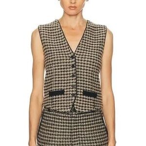 Guest In Residence Luxury Houndstooth Sleeveless Top